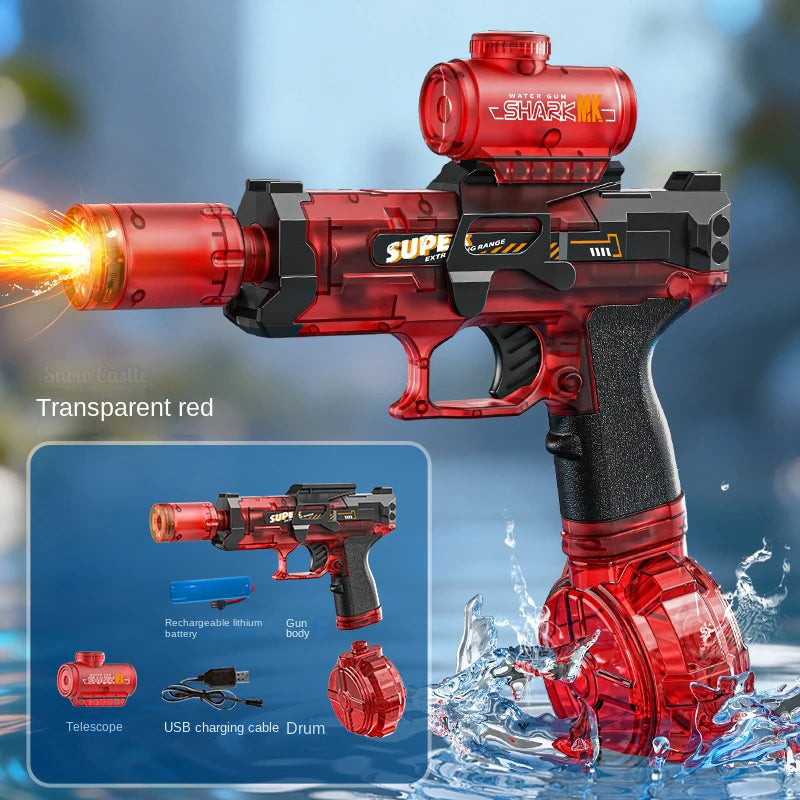 MK9 Pulse Children Electric Water Gun Automatic Water Absorption Induction Flash Light Spray Guns Summer Outdoor Toys for Kids