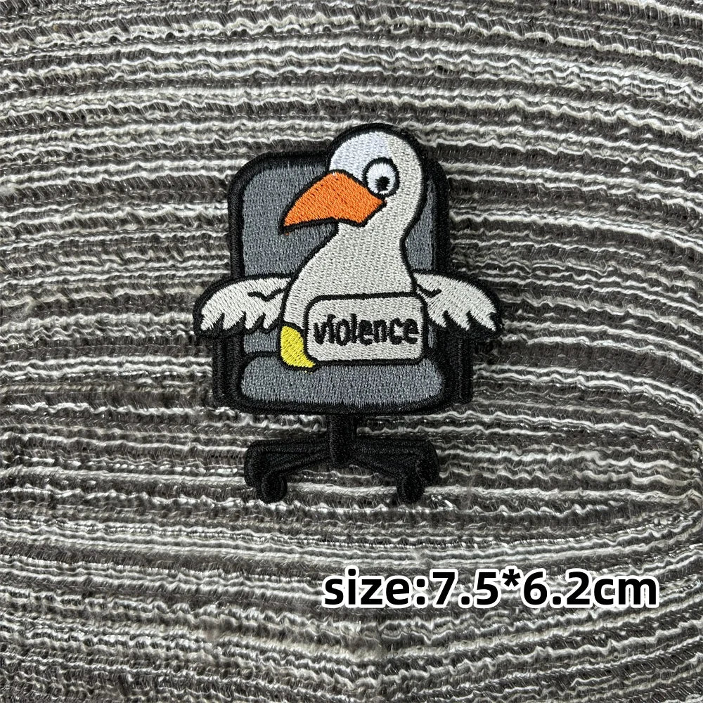 Cat Patch Embroidery on Clothes Cute Animal Morale Badge Tactical Equipment Hook and Loop Patches Backpack Stickers