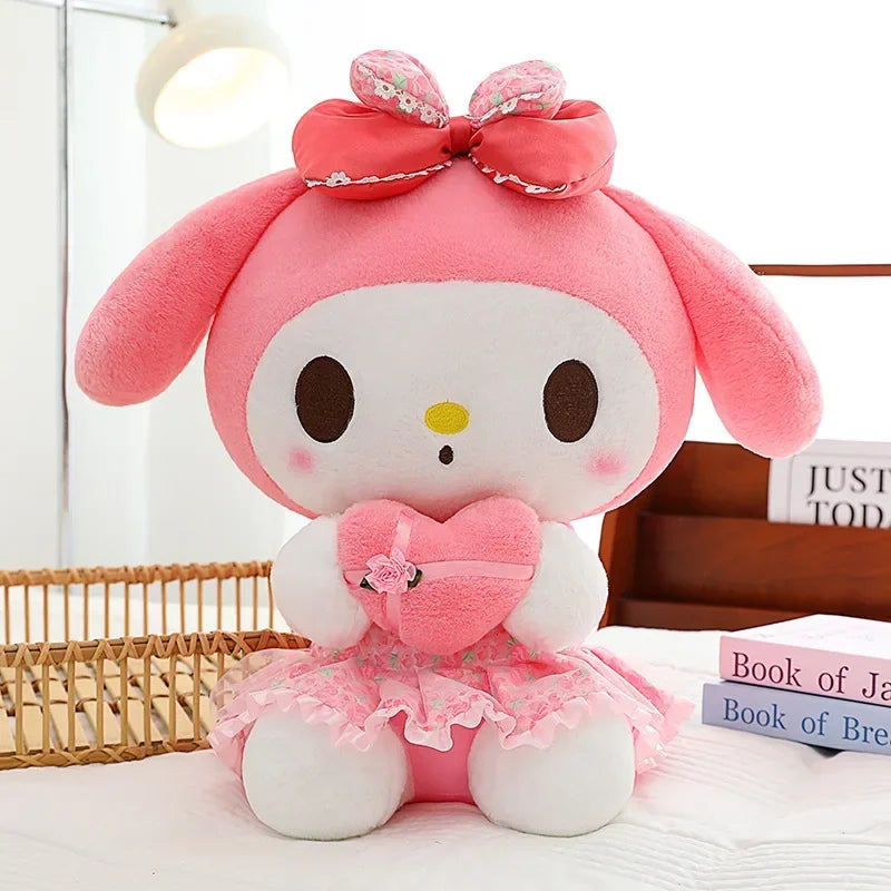 60cm Sanrio Kuromi Melody Hello Kitty Plush Toy Kawaii Cartoon Big Size KT Cat Plush Doll Soft Stuffed Pillow Kids Birthday Gift