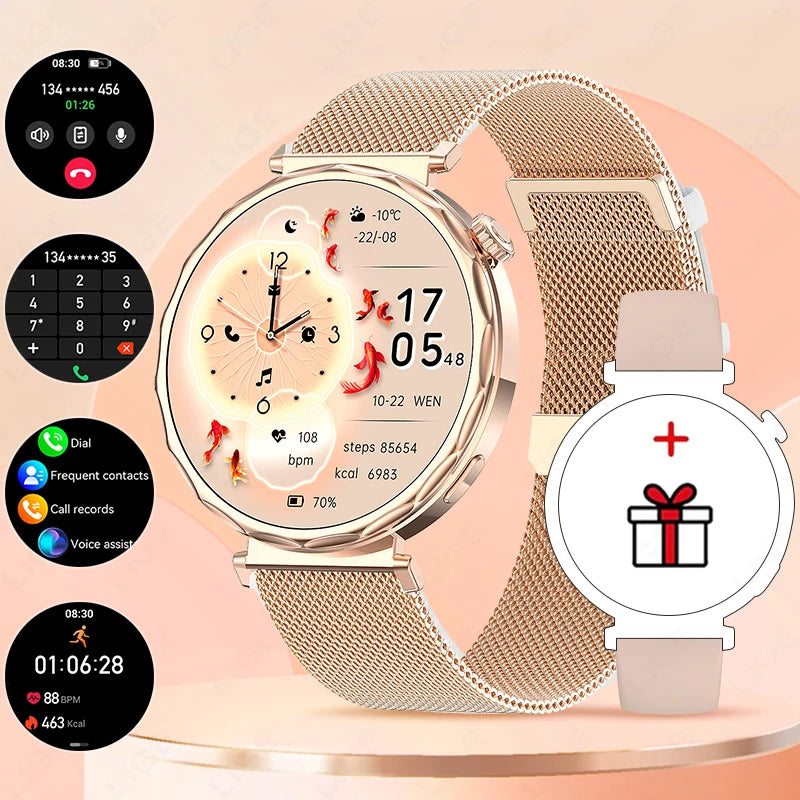 LIGE 2025 Smart Watch Women Full Circle Touch Screen Bluetooth Call Men Smartwatch Waterproof Sport Activity Fitness Watch Women