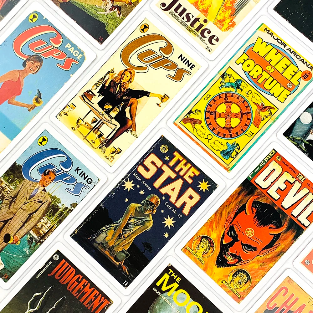 Big Size Tarot Deck 78 Cards Magazines Themed Tarot Card Deck With Guide Book,Halloween and Christmas Party Games Cards