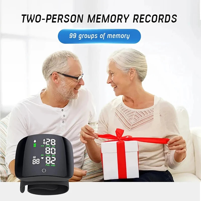 Medical Digital Wrist Blood Pressure Monitor Heart Rate Pulse Meter Measure Sphygmomanometer PR LCD Screen Portable Health Care