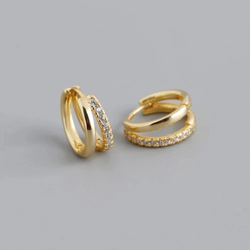 Fashion Stainless Steel Zircon Star Hoops Earrings For Women Vintage Crystal Zirconia Circle Earrings Punk Unisex Rock Jewelry