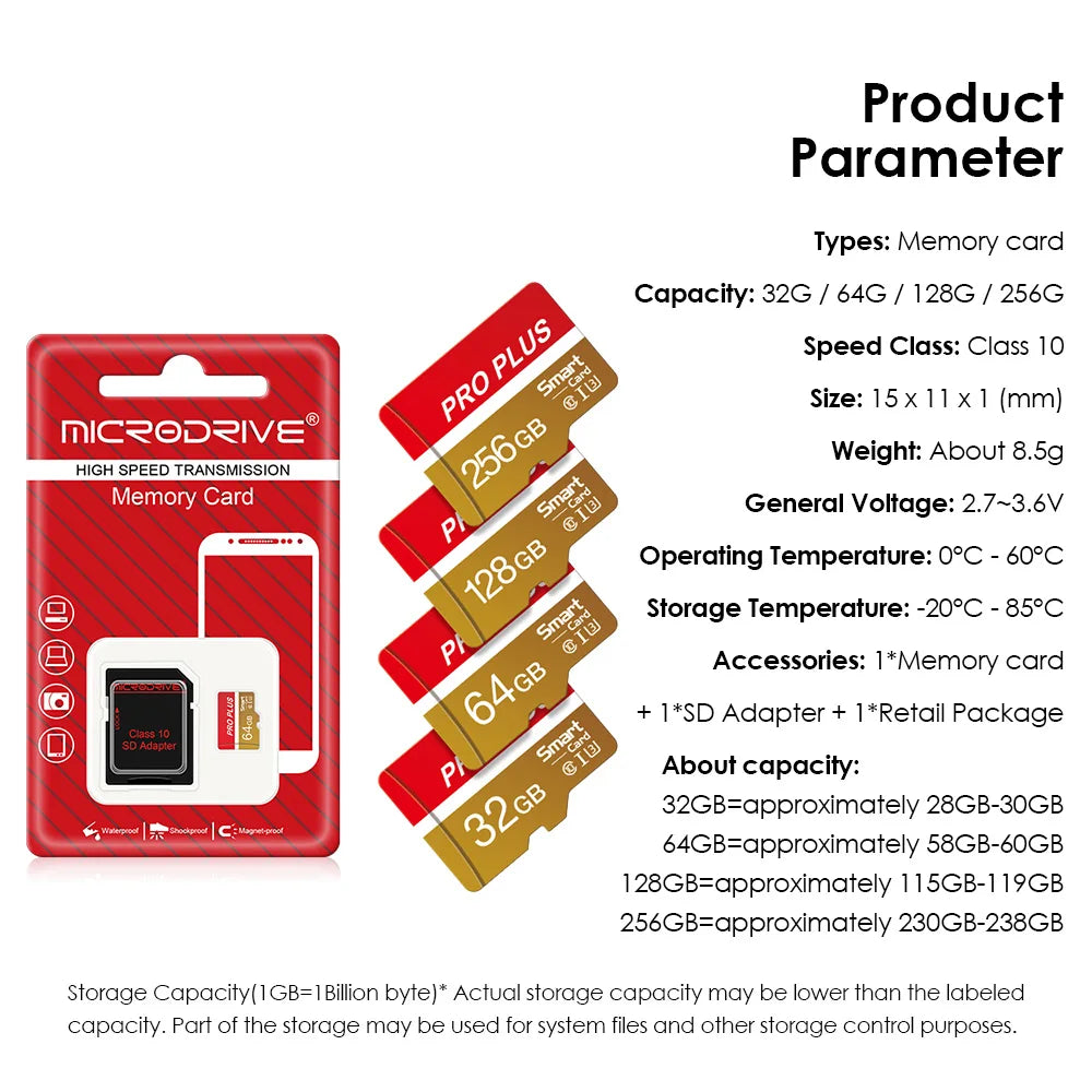 Class10 U3 U1 Micro tf sd Card 128GB 64GB 32GB 16GB 1GB TF Card 8GB 4GB cartao de memoria Memory Card Flash Card for smartphone