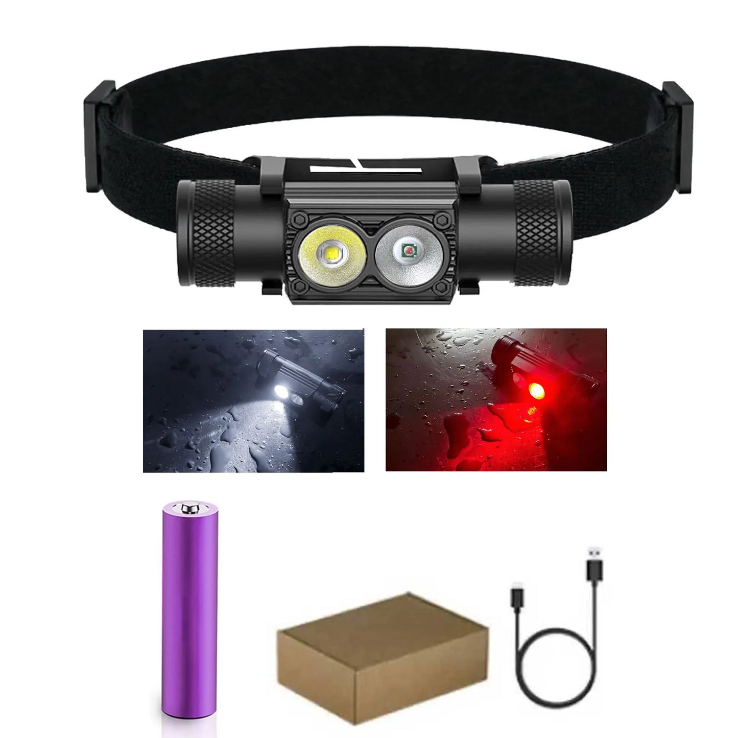 SOLOLANDOR LED Mini Headlamp High Power White Red Headlight 18650 Rechargeable USB Type-C Torch Camping Hunting Flashlight Lamp