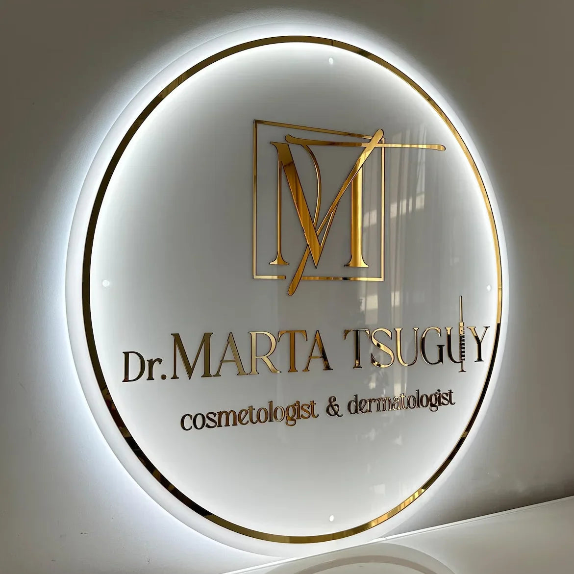 Personalized Business Sign With LED Backlit Floating LED Custom Logo Sign for Beauty Salon ,Office,Spa Illuminated Wall Sign