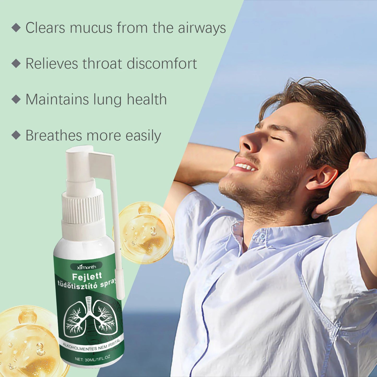New Herbal Lung Cleanse Mist – Powerful Lung Support, Cleanse & Breathe – Herbal Mist Health Care Herbal Lung Cleanse Spray 30ml