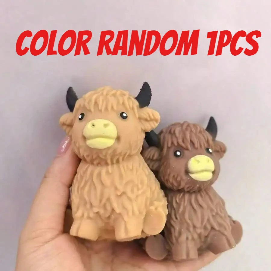 Scottish Highland Cow Squishy Slow Rebound Anxiety Relief Fidget Toy,Squishy Toys,Kid Toys,Juegos Para Niños,Cheese Squishy
