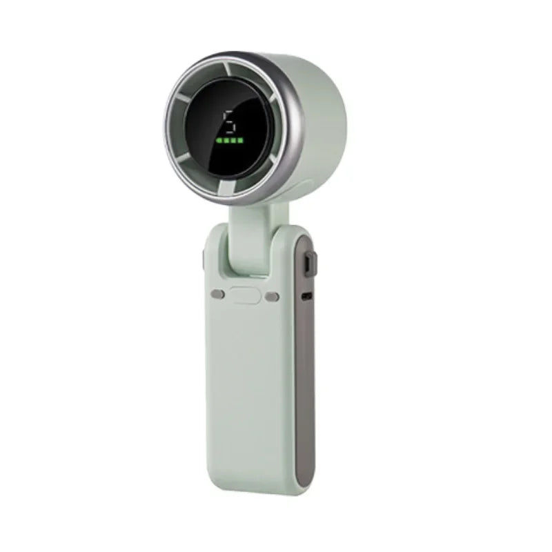 2025 New Hanging Neck Outdoor 180 Degree Folding Desktop Mini Fan Hand-held Folding High-speed Powerful Turbo Fan