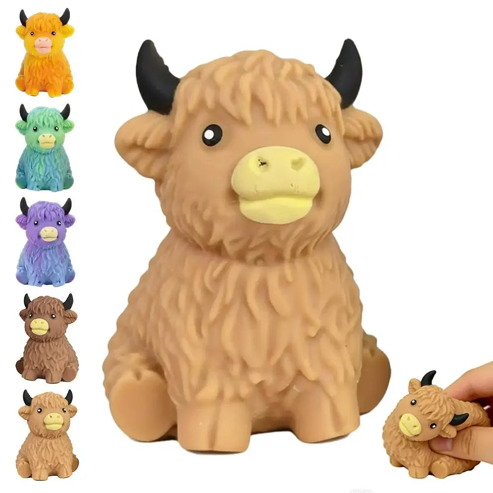 Highland Cow Sensory Toy For Slow Rising Squeeze Sensory Toys Highland Cow Stress Balls Gift Anxiety Relief Fidget Party Favor