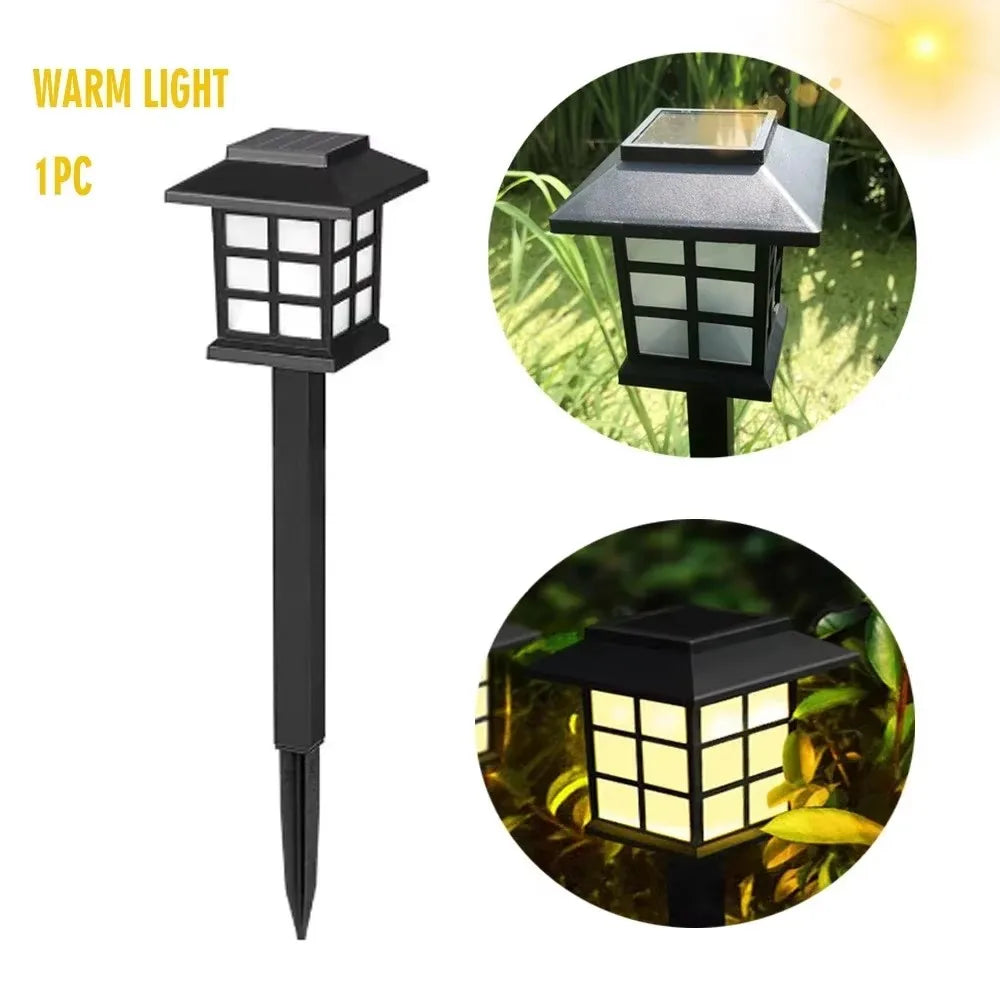 2Pcs Outdoor Solar LED Pathway Lights Walkway Garden Decor Street Lamp for Landscape Yard Patio Driveway Festival Lighting