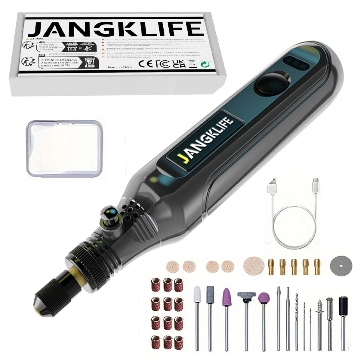 JANGKLIFE USB Cordless Rotary Tool Kit Woodworking Engraving Pen DIY For Jewelry Metal Glass Mini Wireless Drill