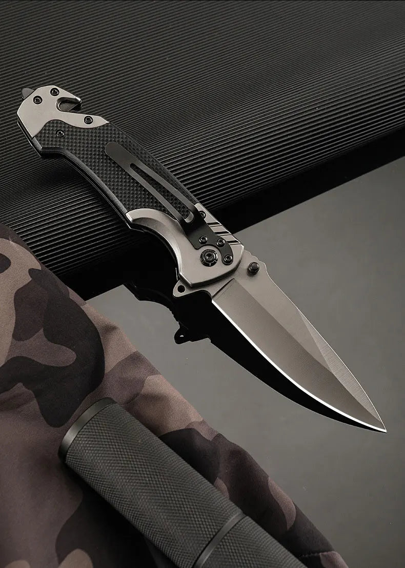 Compact folding knife with outdoor functions, stainless steel small knife, portable travel knife, fruit knife, for camping.