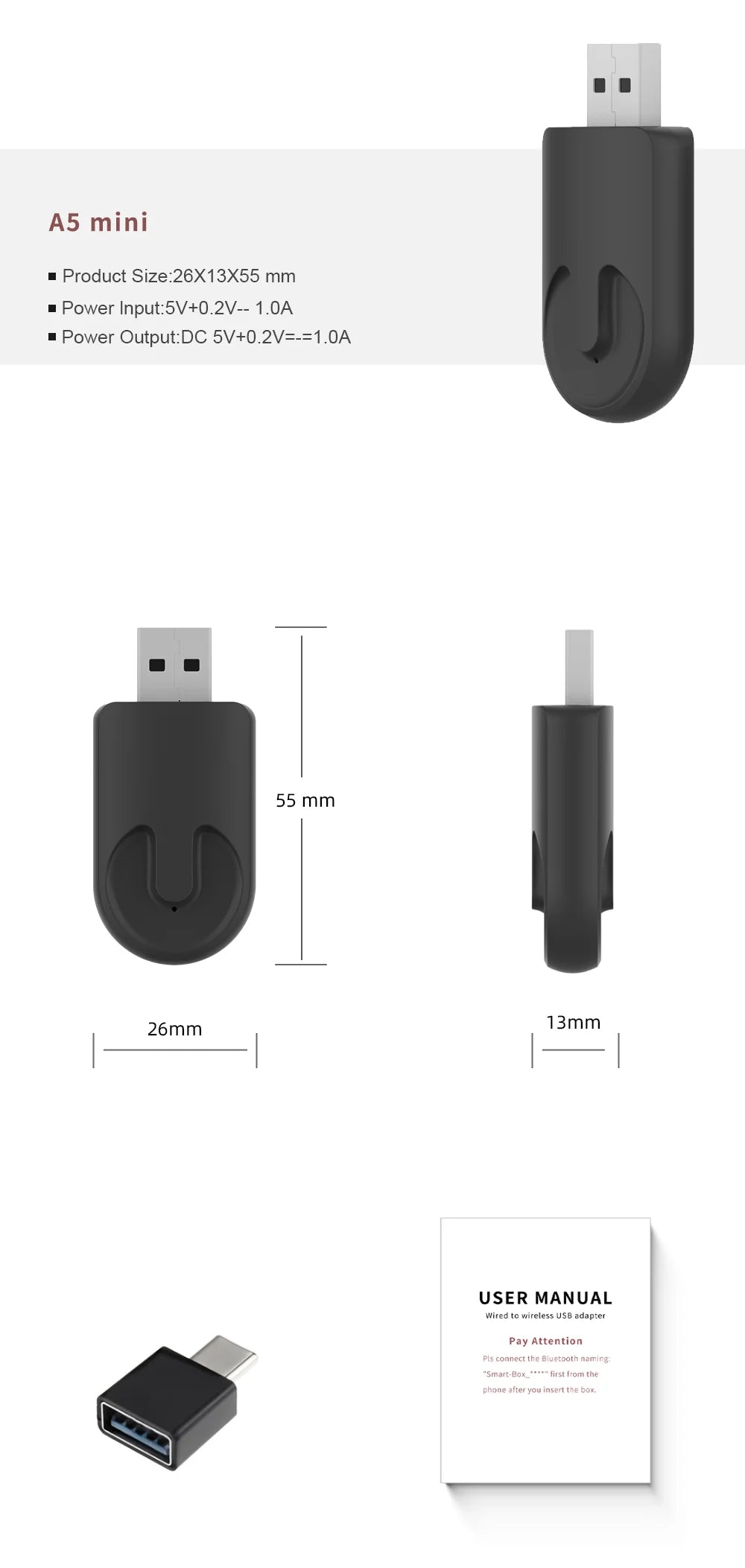 XUDA 2in1 Wired To Wireless CarPlay Adapter Android Auto Dongle Smart AI Box High Quality Car Accessories Intelligent System