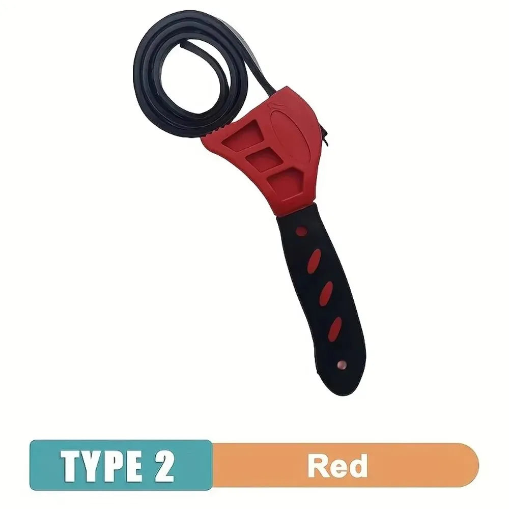 6inch Belt Wrench Oil Filter Puller Strap Spanner Chain Wrench Strap Opener, Adjustable Disassembly Tool