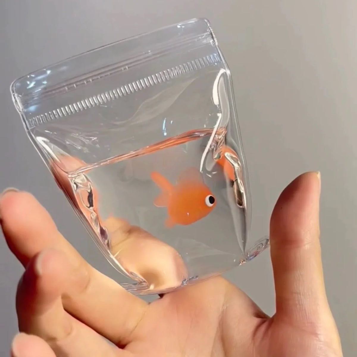 Cute Goldfish Squeeze Squishy Toy Soft TPR Pinch Fidget Gadget Transparent Bag Stress Relief Handheld Relax Novelty Accessory