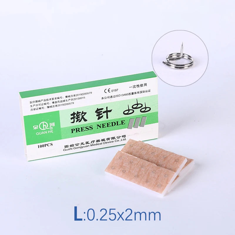 【B】100Pcs/box Multi-Condition Ear Seed Acupressure Kit Press Needle Ear Seeds Acupuncture Vaccaria Plaster Needles