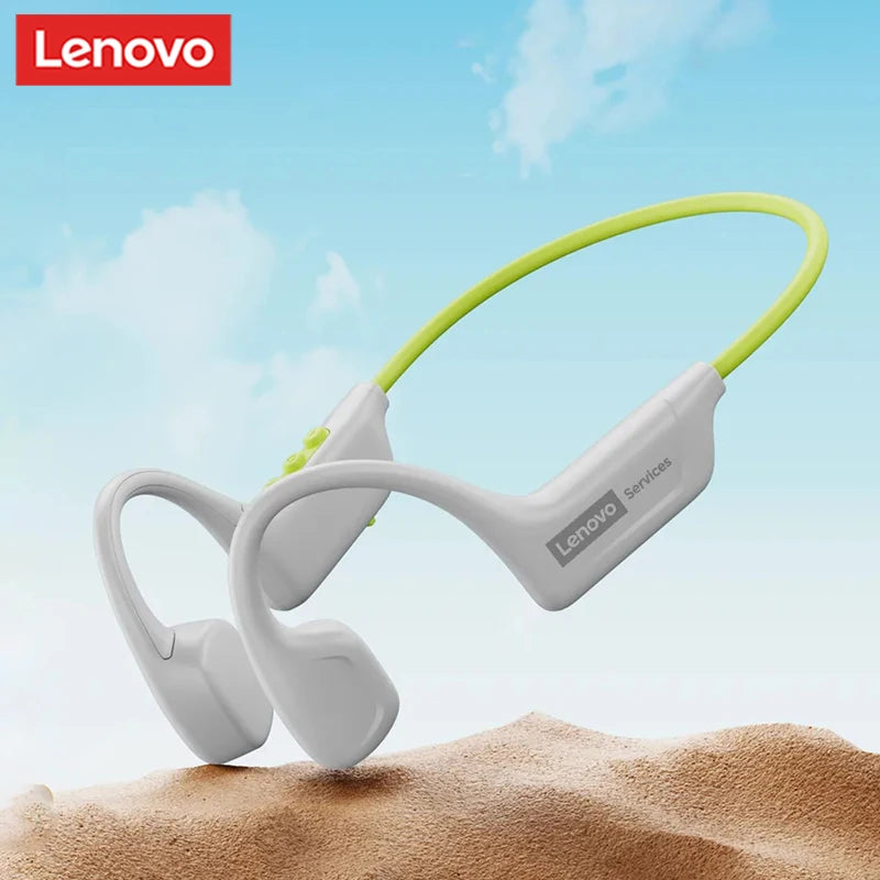 Wybierz bezprzewodowe słuchawki sportowe Lenovo S102 z przewodnictwem kostnym IPX6 wodoodporne, do jazdy na rowerze i fitnessu, douszne słuchawki Bluetooth V6.0