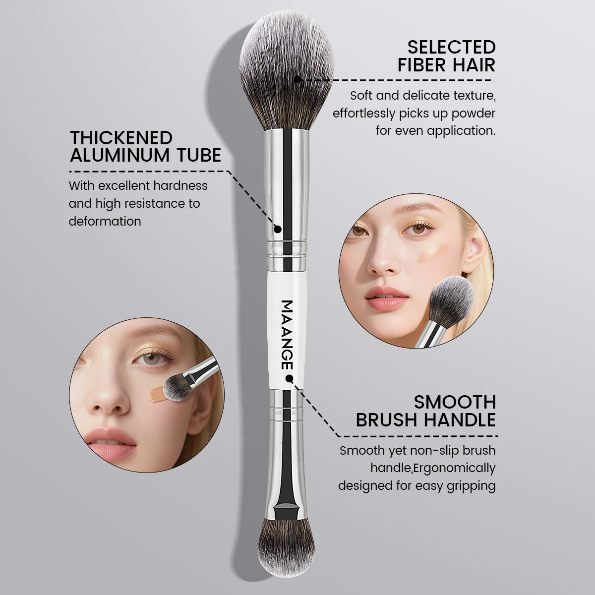 MAANGE NEW 5PCS Makeup Brushes Set Soft Dense Foundation Blush Powder Blending Female Cosmetics Kabuki Beauty Makeup Brush Tools