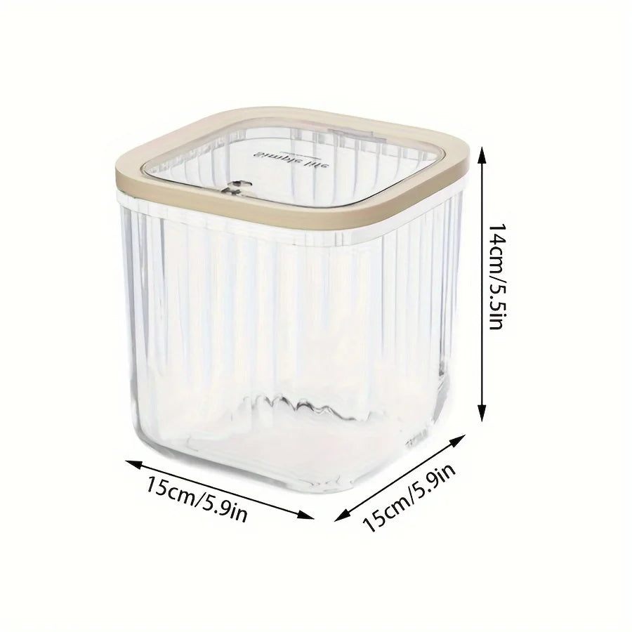 Clear Laundry Capsule Dispenser - Odorless plastic storage container for detergent and dryer sheets, flip-top organizer