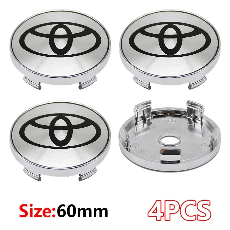 4Pcs 60mm For Car emblem Wheel hub Center Cap Badge covers sticker Decals Styling For Toyota Corolla RAV4 LEVIN Yaris C-HR Camry