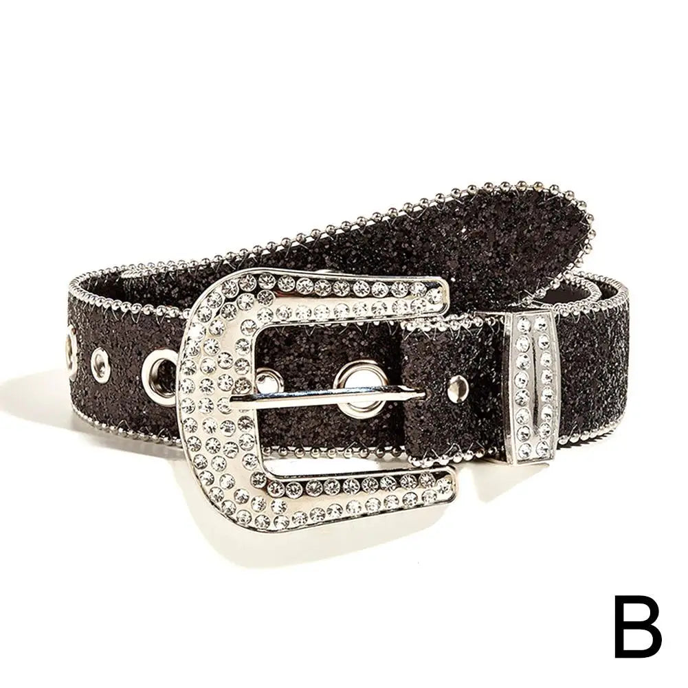 Women's Rhinestone Belt Shiny Sequined Jeans Waistband European American Fashion Decoration Versatile Glamorous Waist Chain
