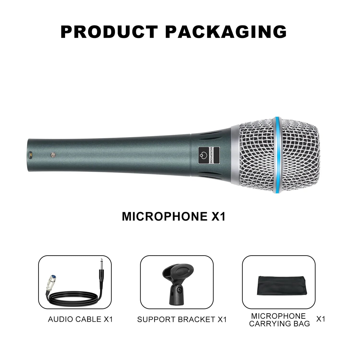 BT87 Wired Dynamic Microphone, Special Pickup Microphone For Musical Instruments, Vocal Recording Microphone