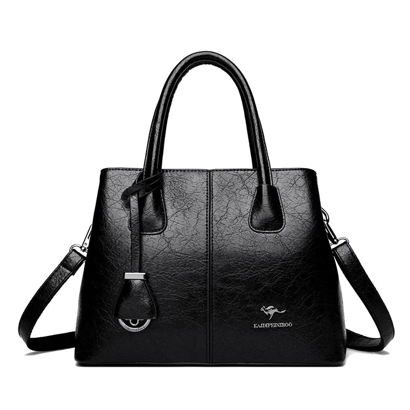 Genuine Brand Women's Soft Leather Handbags Ladies Large Tote Bag Female Square Shoulder Bags Sac Fashion Crossbody Bags Purse
