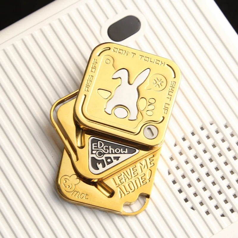 Creative Angry Rabbit Fidget Slider Tuning Fork Three Layers Magnetic Side Push Slider ADHD Anxiety Stress Toys Office Desk Toys