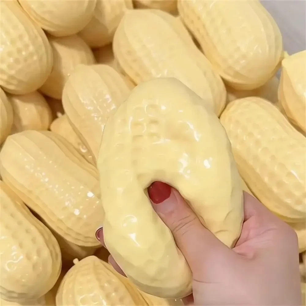 Peanut Stress Ball Crunchy Squeeze Ball Squishy Toy Buttery-Soft Feel Fidget Toy ASMR Sensory Anti Stress Relief Toy for Adults