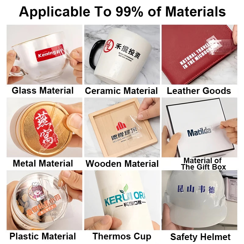 50pcs Personalized Stickers Custom 3D UV Print Transfer Sticker Wedding Label Names Stickers Company Logo DIY Gifts Bottles Cups