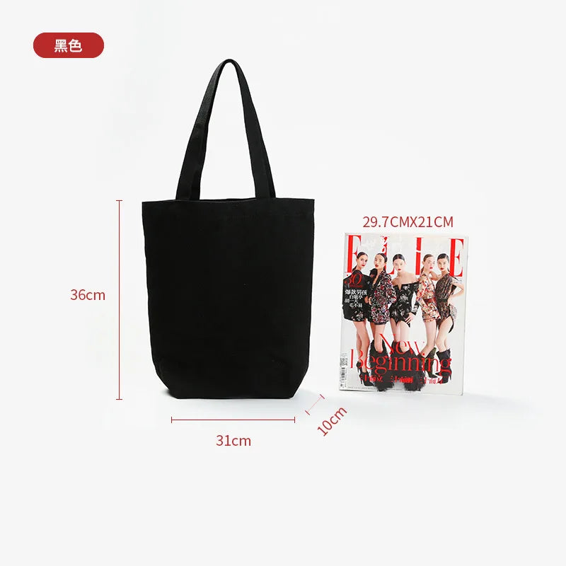 Wholesale 50pcs/Lot Reusable Canvas Tote Bags Custom Logo Shopping Bags Bulk Promotional Eco-Friendly Cotton Grocery Bags