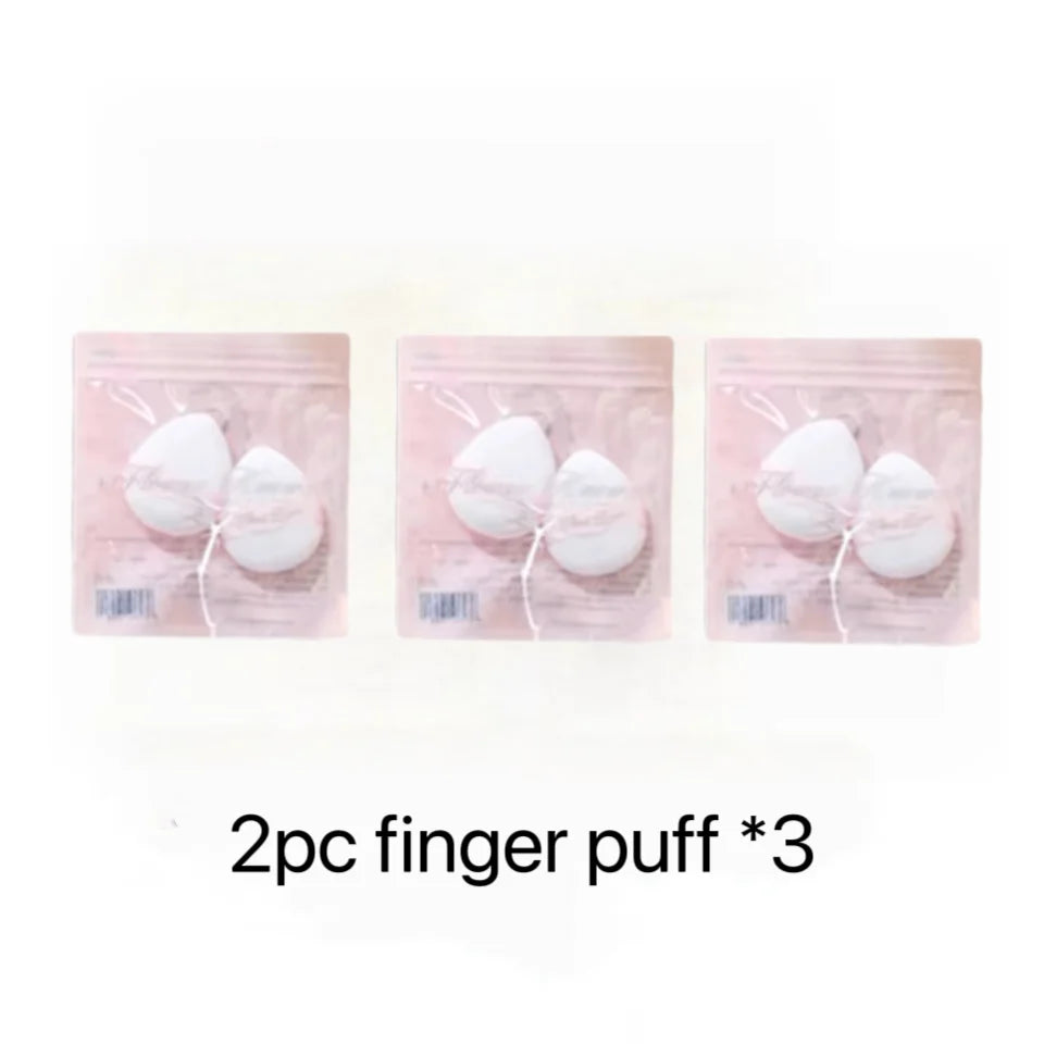 Flower Knows Mini Finger Powder Puff For Eye & Corner Super Soft Sponge Cotton Blender Foundation Mix 2 Pc/Pack Makeup
