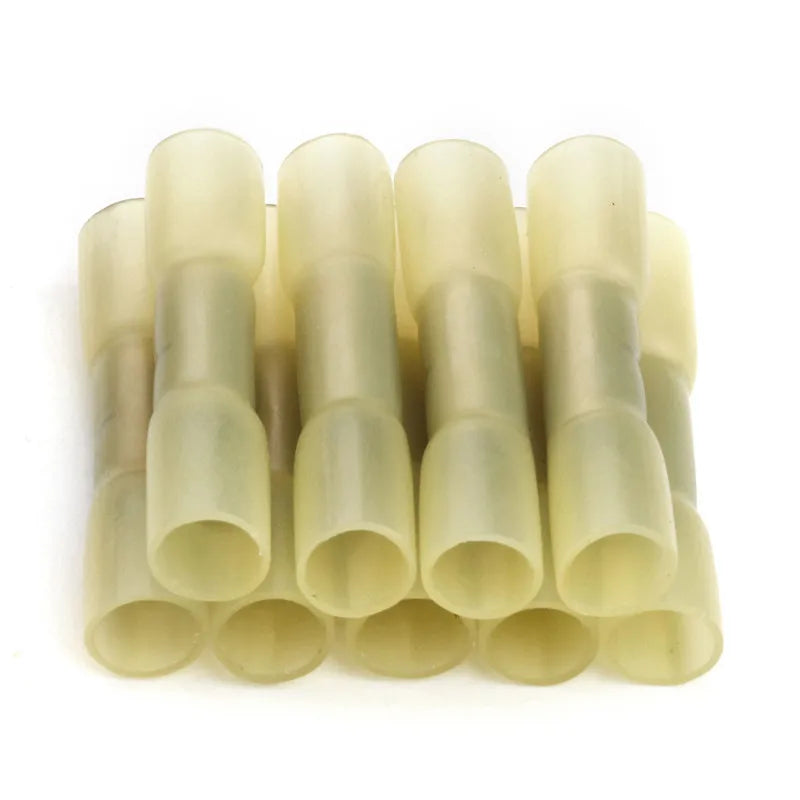 50/200/500pcs Heat Shrink Butt Cable Wire Crimp Connector 0.5-1.5mm2 Electrical Terminals Quick Connector BHT1.25 Red 22-18 AWG