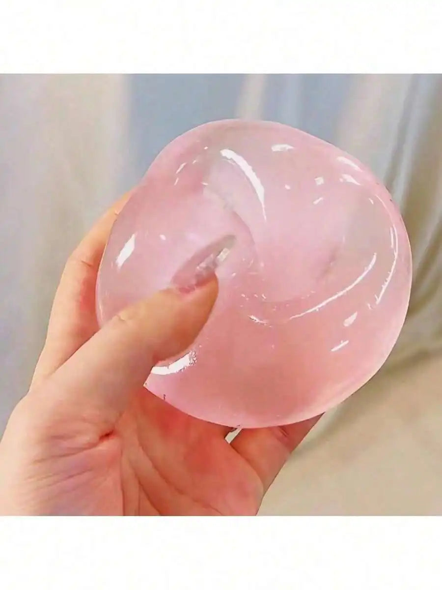 Moldable Slow Rebound Blue Coconut Oil Handmade Squeezing Ball, 6cm Round Malt Stress Relief Squeeze Toy