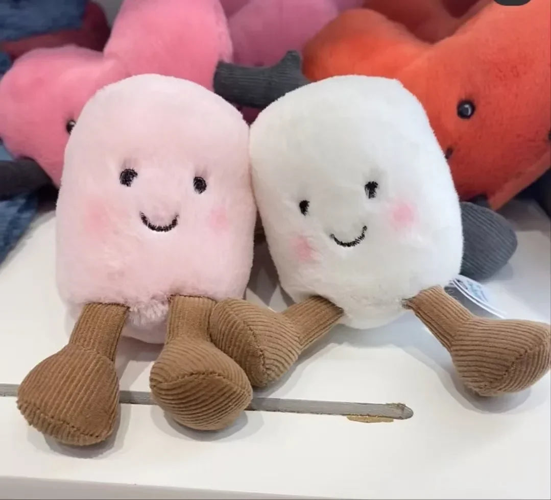 #new Fun Two Marshmallow Keychain Cotton Candy Tone Cute Soft Two Tone Keychain Bag Pendant Accessories Dolls Pendant Xmas Gifts