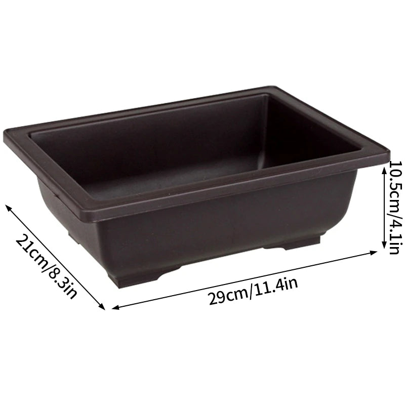Rectangular Square Flowerpots Imitation Purple Clay Succulent Plants Pots Oval Pots Outdoor Garden Landscape Bonsai Pot Trays