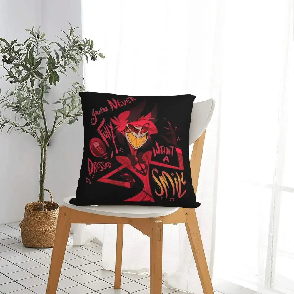 Hazbins Hotels Lucifer Alastor Pillowcase Printing Polyester Cushion Cover Decorative Pillow Case Cover Home Wholesale 40X40cm