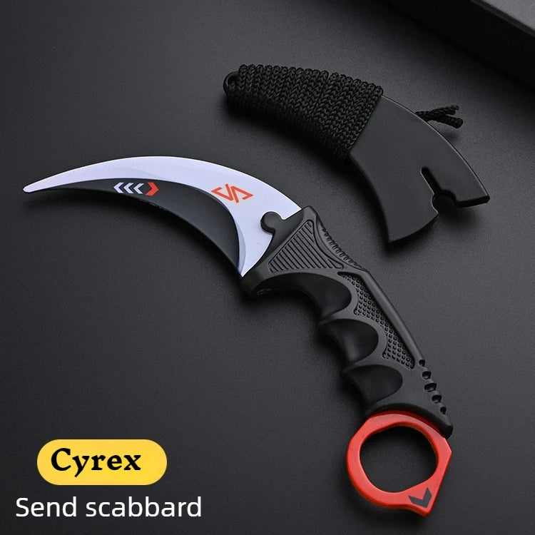 24styles Skin Karambit Precision Die Casting Stainless Steel Model Safety Outdoor Coaplay Claw Knives Collectible Game Toys Boys