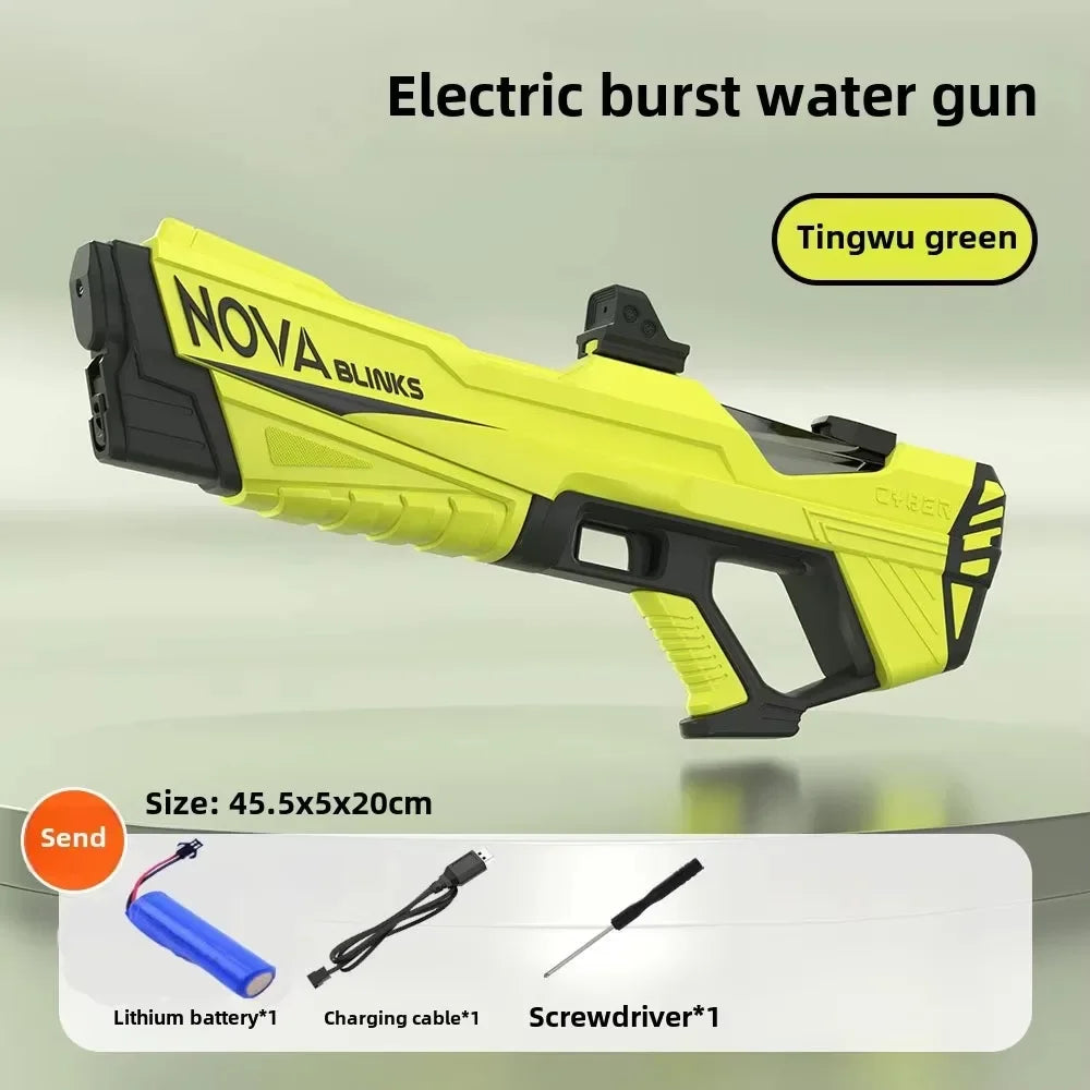 Electric continuous water gun fully automatic water absorption large capacity outdoor battles summer water fights children toys