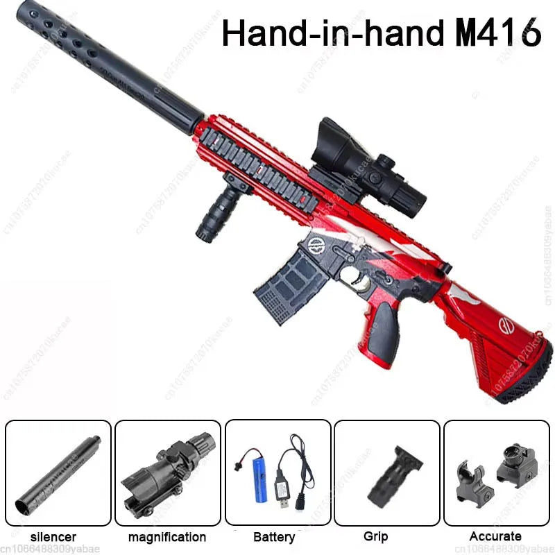 M416 Sniper Rifle Electric Toy Gun Water Beads Summer Outdoor Game AirSoft Splash Gun Kids Gift