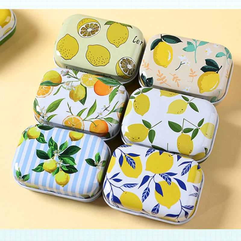 1/3/6PCS Flip Cover Tin Box Mini Rectangular Iron Box Decorative Box Portable Small Storage Cans Candy Pills PaperClip CuteStyle