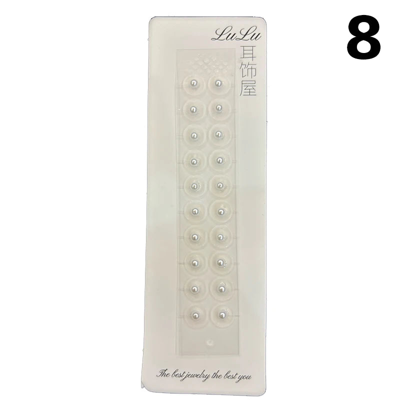 Fashion Bowknot Colorful Rhinestone Pearls Ear Point Stickers Ear Pressure Stick Acupuncture Auricular Ear Stickers Massage