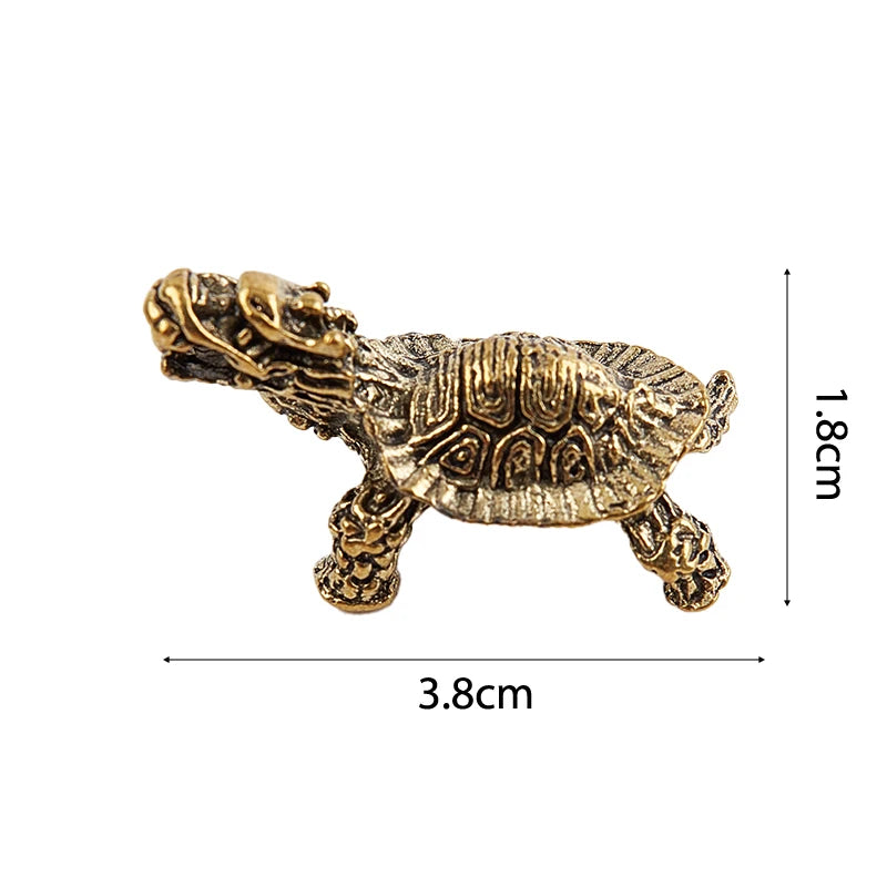 Chinese Beast Dragon Statue Bronze Figurine Ornaments Antique Copper Mythical Animal Miniature Home Decoration Crafts Collection