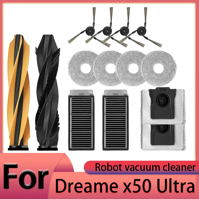 Dreame x50 ultra Robot Vacuum Cleaner Accessories Main Brush Side Brush HEPA Filter Mop Cloths Dust Bag Spare Parts