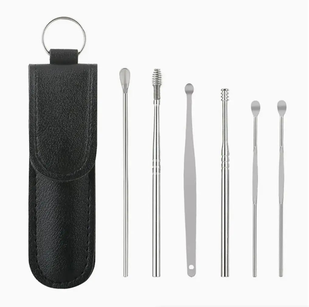 Ear Pick Six-piece Set Ear Cleaning Ear Picking Earpick Convenient Portable Ear Pick Household for Adults