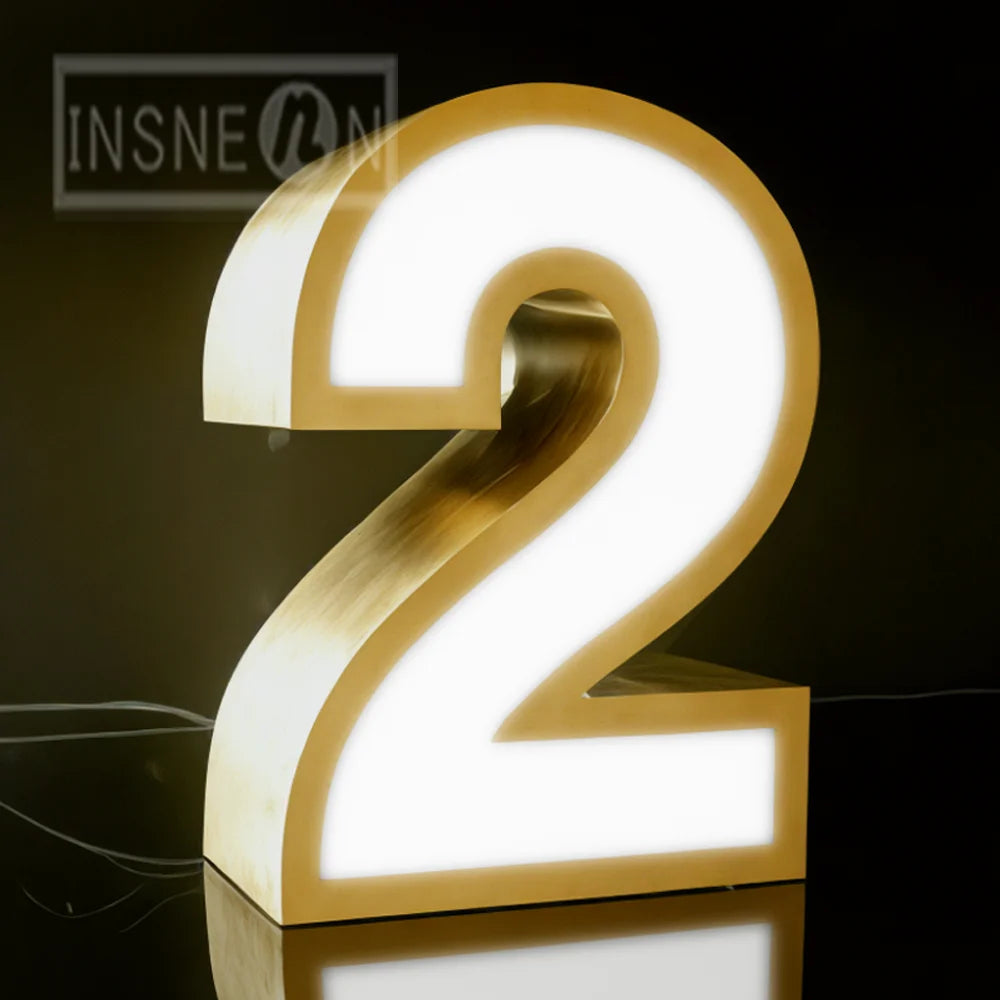 Custom 3D Metal Letter LED Illuminated Signage - Backlit Halo Front Lit Wall Logo for Indoor Outdoor Commercial Business Decor