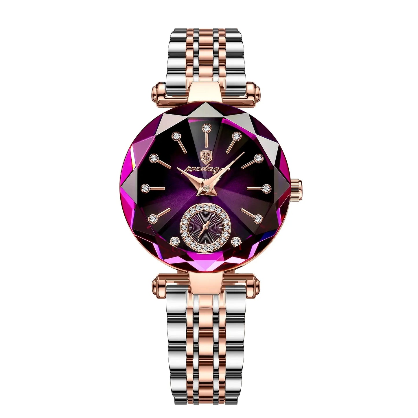 POEDAGAR Luxury Diamond Dial Woman Wristwatch Waterproof Stainless Steel Watch for Ladies Elegant Simple Quartz Women's Watches