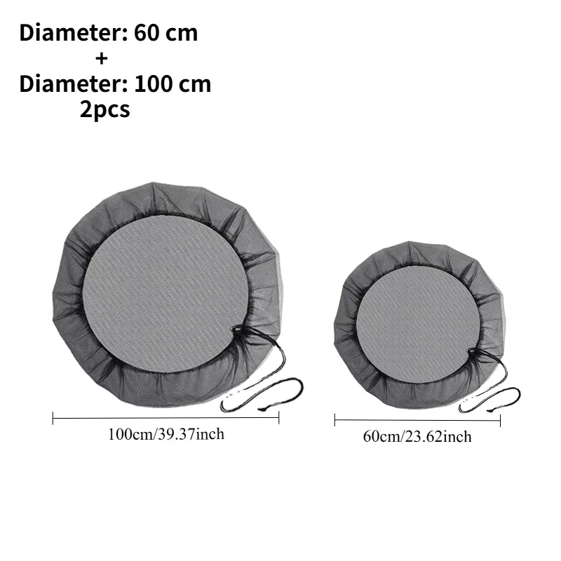 Rainwater Collector Tank Mesh Cover Drawstring Screen Net for Rain Barrel Water Bucket Garden Outdoor Cleaning Tool Use Reusable