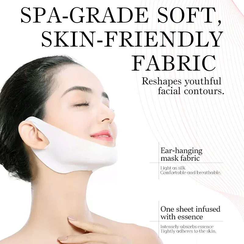 Single-sheet reusable V-shaped tightening mask, a refreshing and comfortable essential for summer,Lightweight facial tool design